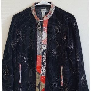 Chico’s | Suede Embroided Jacket with Zipper